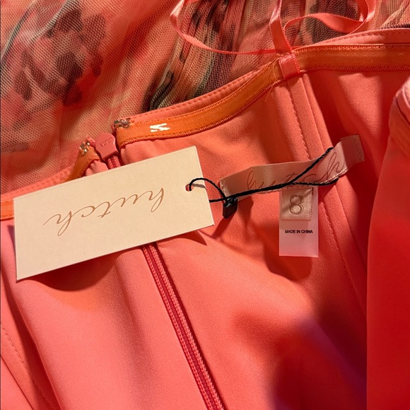 Hutch Costella Strapless Pleated Floral Tulle Midi Dress Anthropologie - Picture 12 of 13